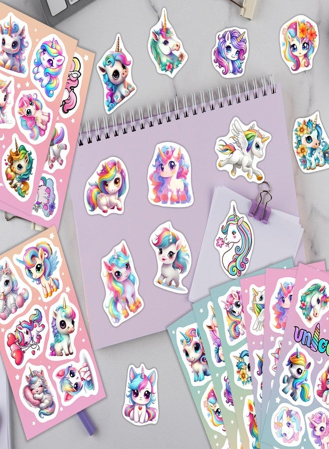 Robmoda ملصقات زجاجات مياه يونيكورن للأطفال، عبوة من 54 قطعة من ملصقات الفينيل المقاومة للماء لأجهزة الكمبيوتر المحمولة وألواح التزلج وحافظات الهواتف، ملصقات يونيكورن ملونة ولطيفة للمراهقين - Image 3