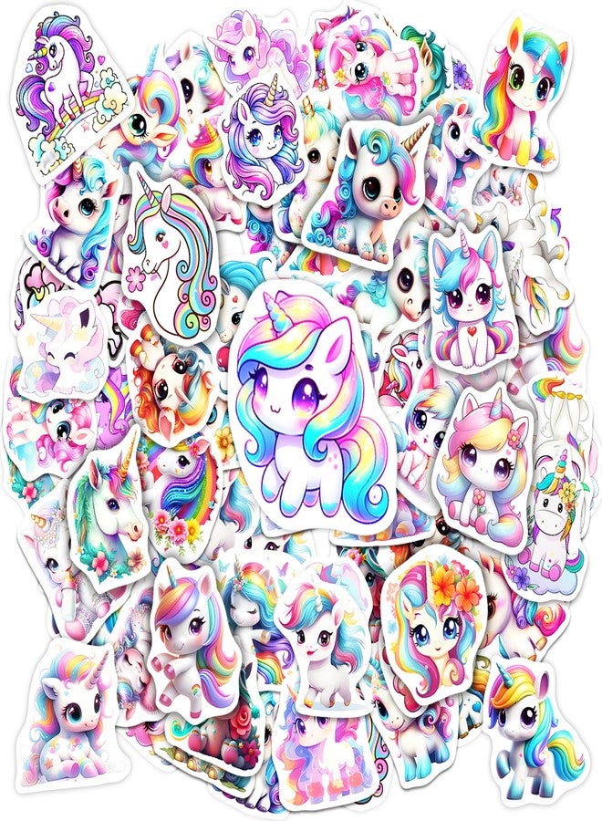 Robmoda ملصقات زجاجات مياه يونيكورن للأطفال، عبوة من 54 قطعة من ملصقات الفينيل المقاومة للماء لأجهزة الكمبيوتر المحمولة وألواح التزلج وحافظات الهواتف، ملصقات يونيكورن ملونة ولطيفة للمراهقين - Image 1