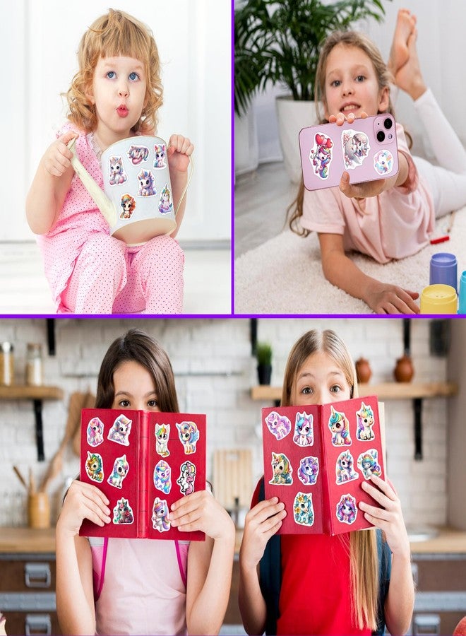 Robmoda ملصقات زجاجات مياه يونيكورن للأطفال، عبوة من 54 قطعة من ملصقات الفينيل المقاومة للماء لأجهزة الكمبيوتر المحمولة وألواح التزلج وحافظات الهواتف، ملصقات يونيكورن ملونة ولطيفة للمراهقين - Image 4