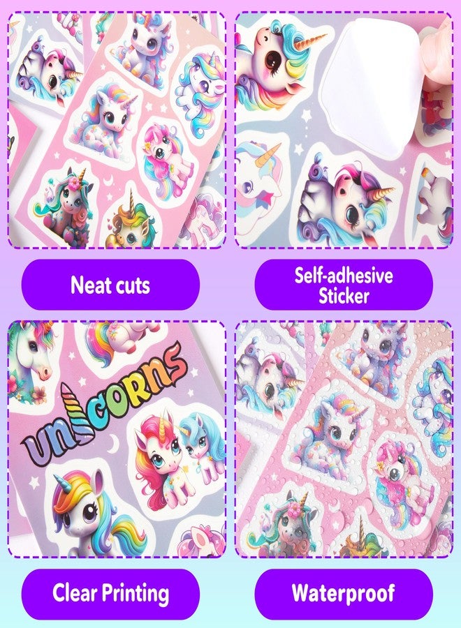Robmoda ملصقات زجاجات مياه يونيكورن للأطفال، عبوة من 54 قطعة من ملصقات الفينيل المقاومة للماء لأجهزة الكمبيوتر المحمولة وألواح التزلج وحافظات الهواتف، ملصقات يونيكورن ملونة ولطيفة للمراهقين - Image 2