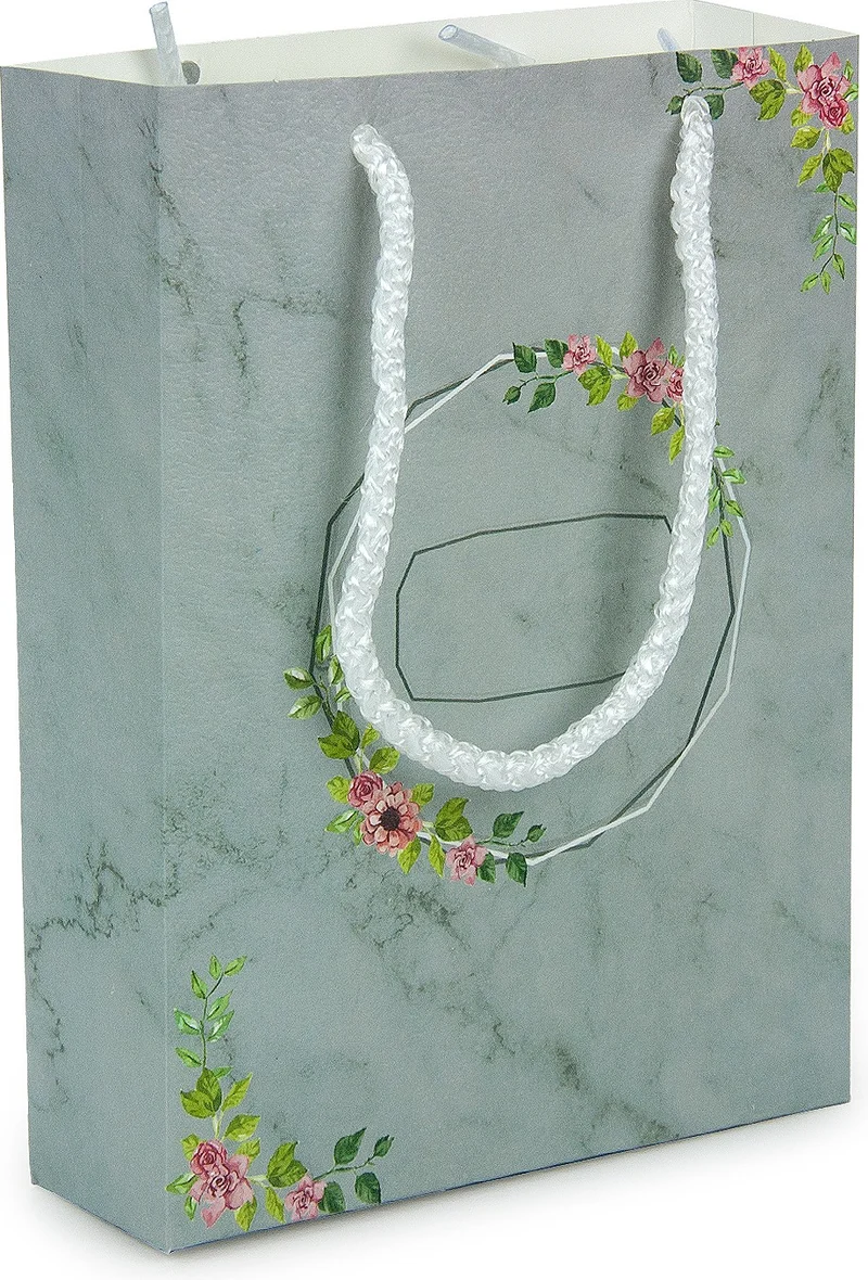 İhvan Grey Gift Bag Floral Design