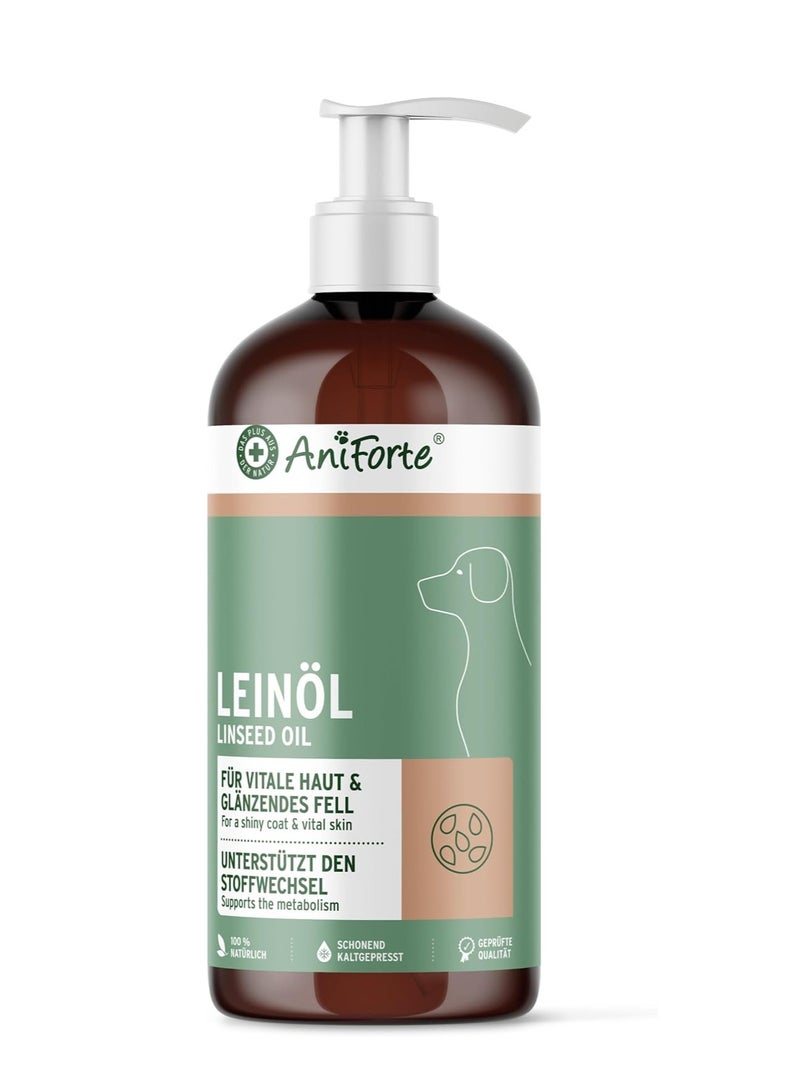 Ani Cold Pressed Linseed Oil 1 Litre for Dogs Cats and Horses - Natural Linseed Oil With Omega 3 and Omega 6 Fatty Acids in BPA free Container - Image 1