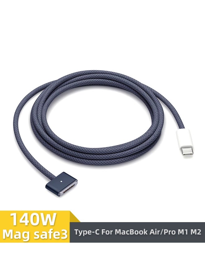 شابية محول شاحن كابل USB Type C بطول 2 متر إلى كابل Magsafe المغناطيسي من الجيل الثالث لجهاز MacBook Pro Air 14 16 M2 كابل شحن سريع بقوة 140 وات - Image 1