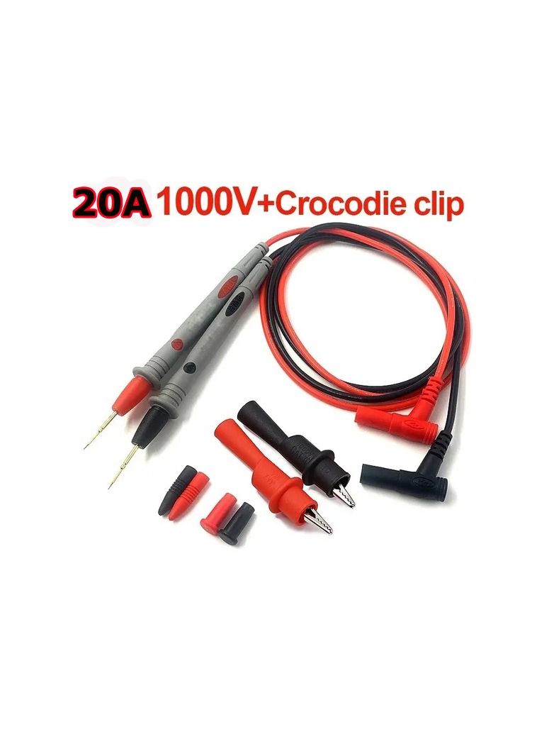 زوج واحد من أسلاك اختبار المقياس المتعدد المعزولة، كابل عالمي تيار متردد تيار مستمر 1000 فولت 20 أمبير CAT II قلم مجسات قياس، سلك اختبار متعدد المقاييس - Image 1