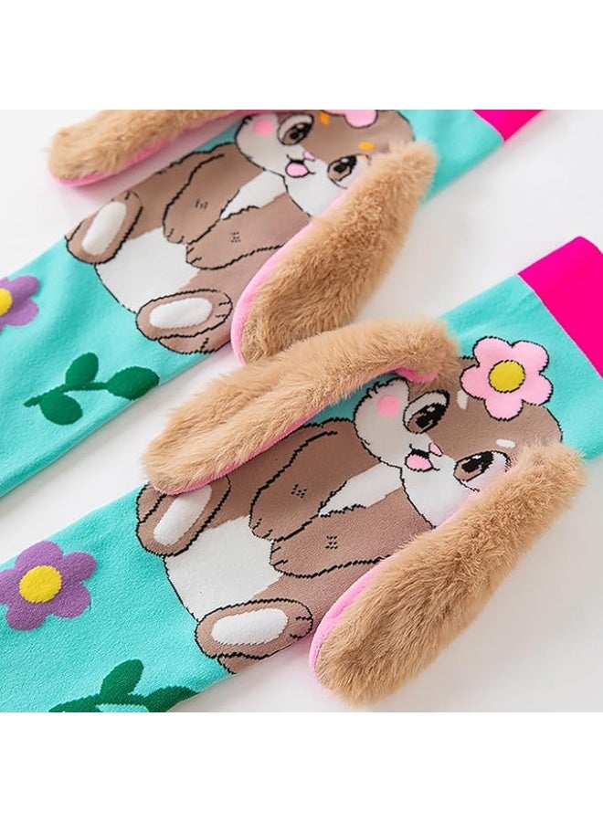 FengSVMA Crazy Socks for Kids - Cute Knee High Silly Socks Funny Style Colorful Cute Animal Knee High Socks for 3-12 Years Kids - Image 2