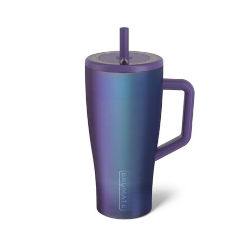 BrÃ¼Mate BrüMate Era 30 oz Tumbler with Handle and Straw | 100% Leakproof Insulated Water Bottle Tumbler with Lid and Flexible SoftSip Straw | Made of Stainless Steel | Cup Holder Friendly | 30oz (Dark Aura) - Image 1
