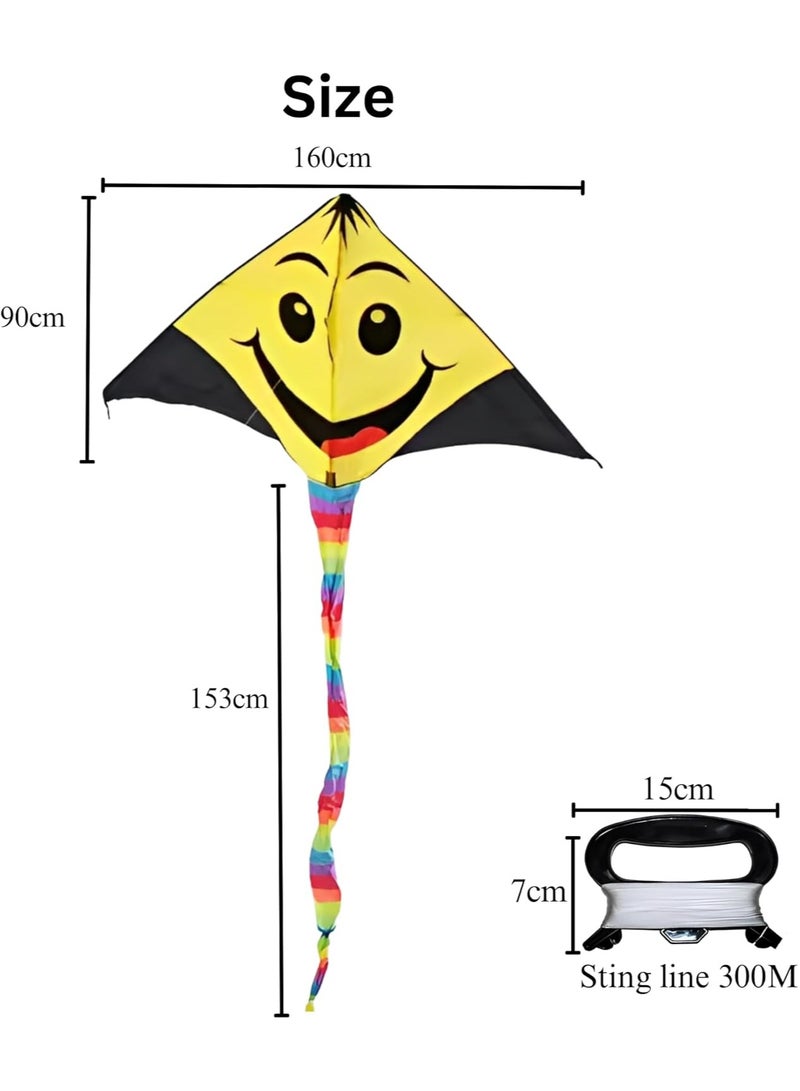 معاني طائرة ورقية شاطئية من مانيس للأطفال، لعبة طائرة كبيرة مقاس 160×85 سم، ألعاب شاطئية للأولاد والبنات، طائرة ورقية سهلة الطيران بخط واحد مع مقبض، متعة خارجية لجميع الأعمار - Image 3