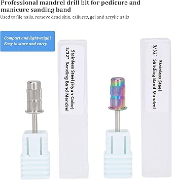 Sonew Nail Bit Round Bit Nail Art Mandrel Bit for Both Left and Right Handed Shank efile Bit Fast Remove Acrylic or Hard Gelfor Manicure Tool Accessory Sanding Band - Image 2