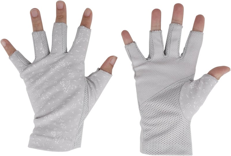 Ylucky Lightweight Summer Fingerless Gloves Men Women UV Sun Protection Driving Cotton Gloves Nonslip Touchscreen Gloves - Image 3