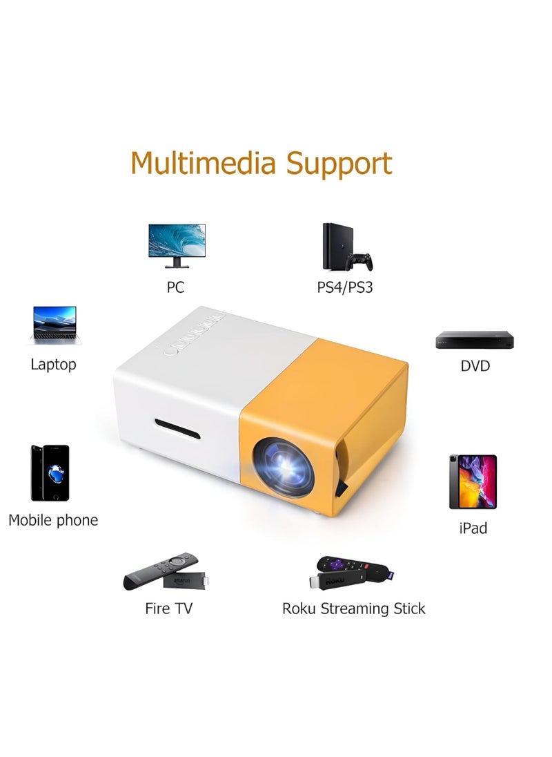BORTONY Portable Mini Projector 1920x1080P Smart LED Projector for Cartoons Outdoor Movies 400 Lumens Remote Control Home Theater Cinema Video Projector with HDMI TF Card USB Interfaces  - Image 2