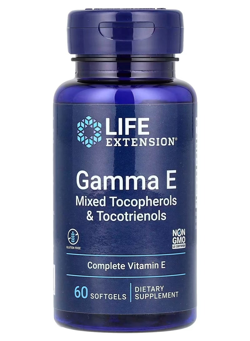 لايف إكستنشن، جاما إي، مزيج من التوكوفيرول والتوكوترينول، 60 كبسولة هلامية - Image 1