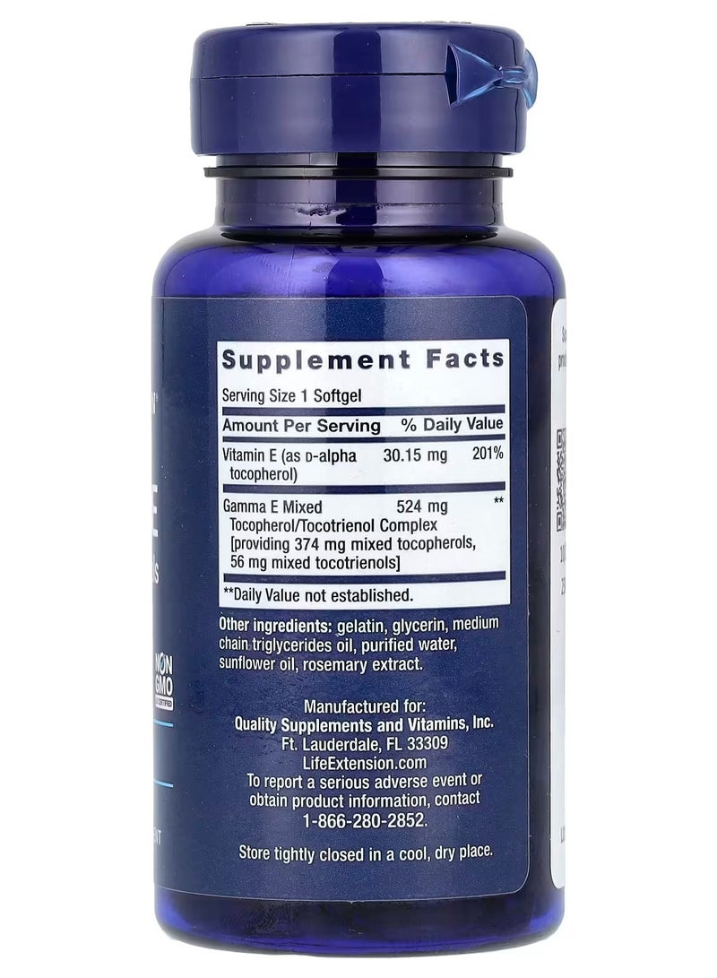 لايف إكستنشن، جاما إي، مزيج من التوكوفيرول والتوكوترينول، 60 كبسولة هلامية - Image 2