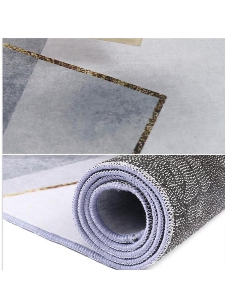 Modern Minimalist Carpet Mat for Living Room Coffee Table, Bedroom, and Study - Soft and Comfortable, Machine Washable Rug for Kids' Room and Gaming feather, 160x230cm