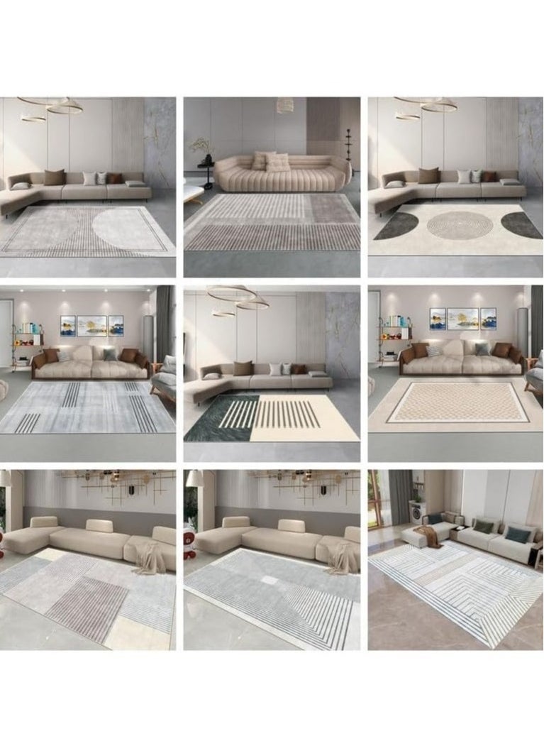 Modern Minimalist Carpet Mat for Living Room Coffee Table, Bedroom, and Study - Soft and Comfortable, Machine Washable Rug for Kids' Room and Gaming feather, 160x230cm