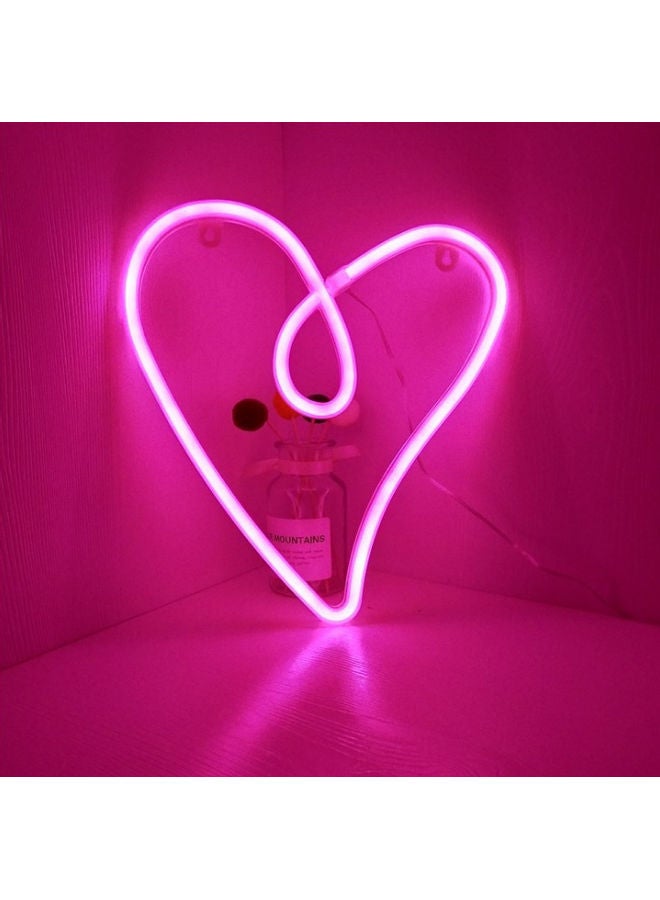 Neon LED Special Heart Sign Shape Wall Decorative Lights Pink
