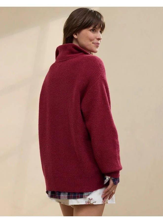 Aerie Aerie CozyUp Waffle Button Sweater
