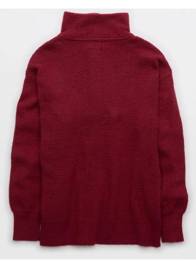 Aerie Aerie CozyUp Waffle Button Sweater