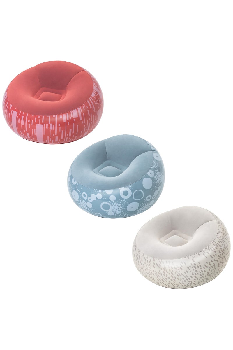 Bestway كرسي قابل للنفخ من بست واي بتصميم ناعم 112x112x66 سم، قطعة واحدة متنوعة (قد يختلف النمط واللون) | كرسي هوائي | كرسي قابل للنفخ للاستخدام الداخلي والخارجي - Image 1