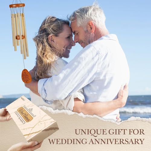 SteadStyle Happy Anniversary Decorations for Couples, Parents, Husband, Wife, Wedding Anniversary Keepsake Wind Chimes - Image 2