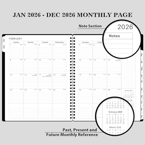 BooQool 2026 Planner - Calendar Planner 2026, 8" x 10", Jan. 2026 - Dec. 2026, 2026 Planner Weekly & Monthly, 12 Monthly Tabs, Improving Your Time Management Skill, Enterprise - Image 3