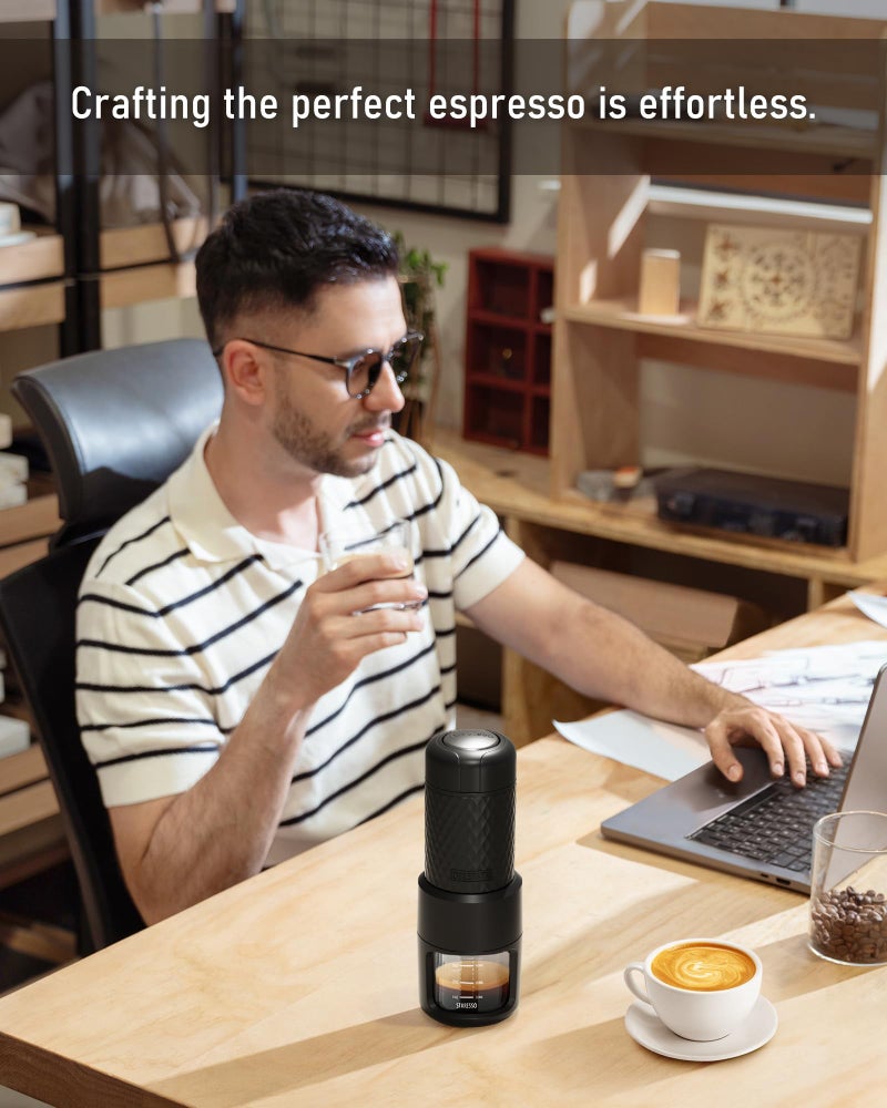 STARESSO Classic Portable Espresso Maker, 2 in1 Travel Coffee Maker,Compatible Capsules and Ground Coffee,Manual Espresso Machine,Hand Press Coffee Maker for Kitchen Travel,Camping,Hiking - Image 4