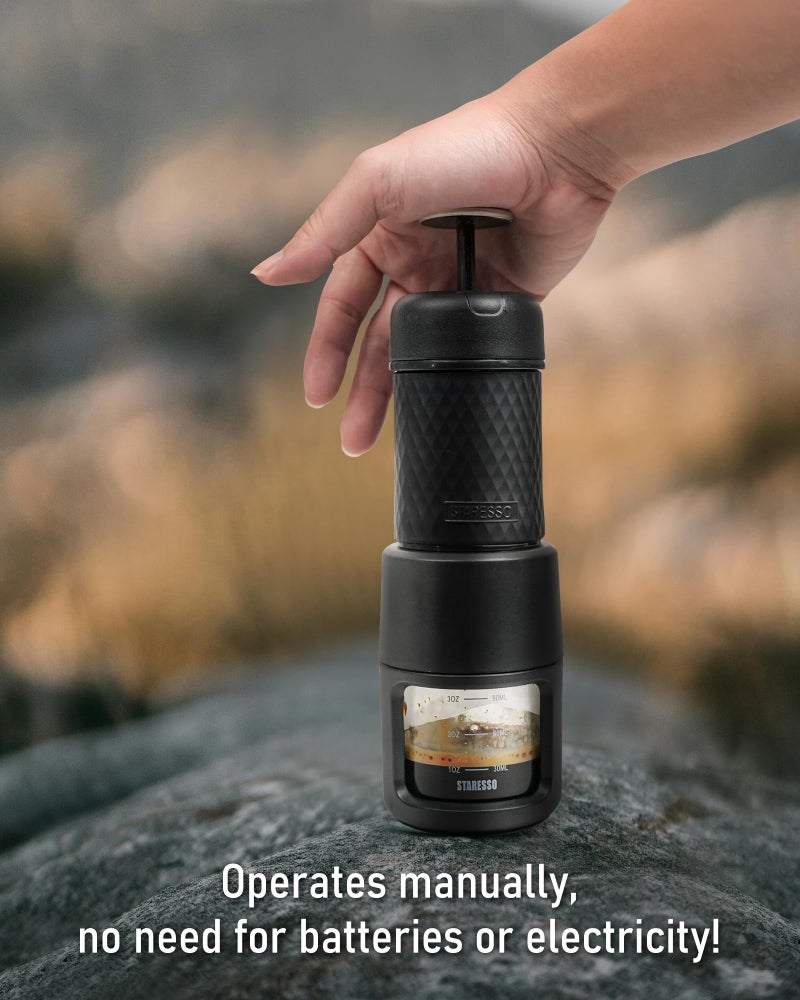STARESSO Classic Portable Espresso Maker, 2 in1 Travel Coffee Maker,Compatible Capsules and Ground Coffee,Manual Espresso Machine,Hand Press Coffee Maker for Kitchen Travel,Camping,Hiking - Image 3
