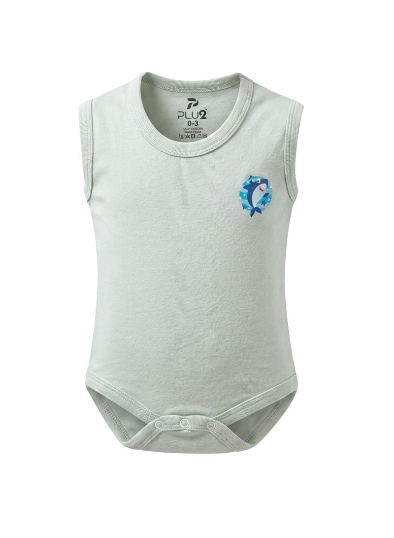 Pluto Pack of 6 Sleeveless 100% Cotton Bodysuits for Baby Boy - Image 5