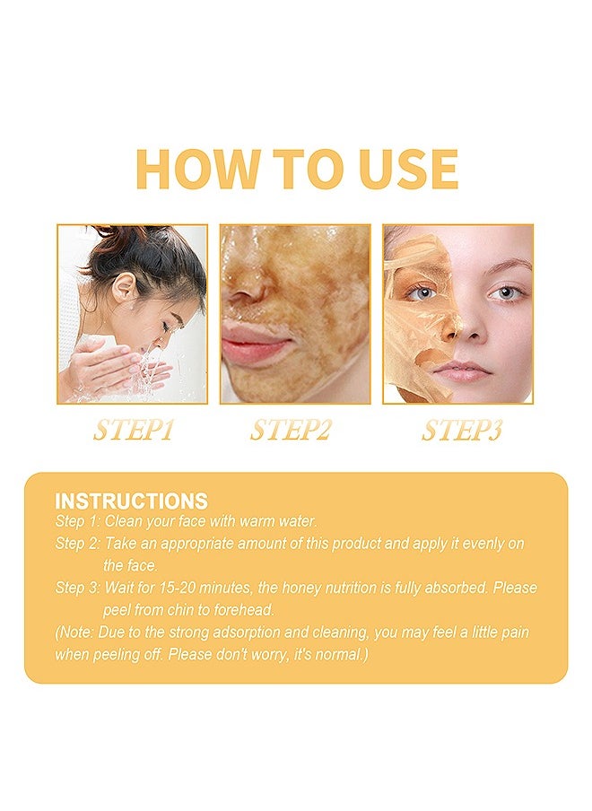 EELHOE - Honey Tearing Mask, Honey Mask, Oil Control Blackhead Remover Honey Tearing Peel Mask Off Dead Skin Clean Pores Peel Mask Dead Skin - Image 1