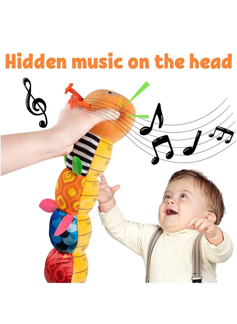 Chulovs Musical Caterpillar Baby Toy Infant Teething Toy Stuffed Animal with Ruler Design and Ring Bell for Baby Development and Everyday Play - Image 4