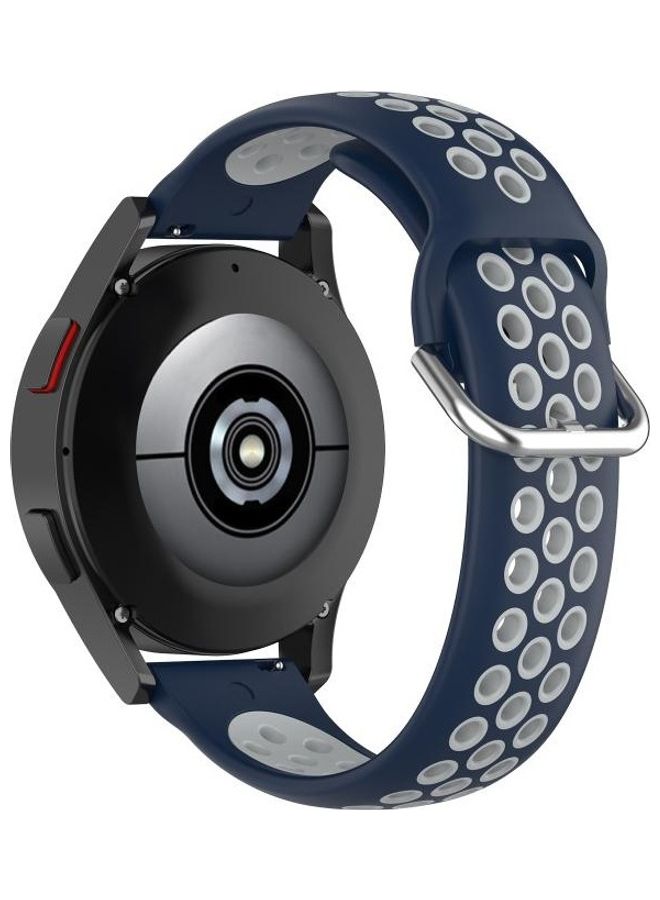 NIBEMINENT Replacement Silicone Strap For Samsung Galaxy Watch4 Classic Midnight Blue/White - Image 3