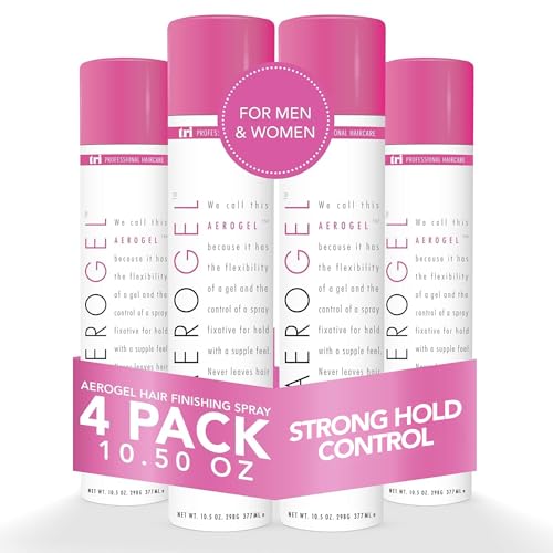 TRIDESIGN TRI Design Aerogel Hairspray - Strong Hold Hair Finishing Spray for Volumizing & Control, Flexible Styling for All Hair Types, Non-Sticky and Scented - For Women and Men - Pack of 4 (10.5 Oz) - Image 1