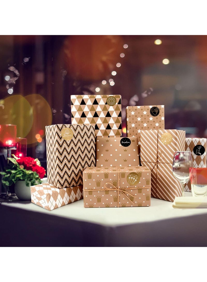 آي هوم شوب مجموعة ورق علب الهدايا، 8 أوراق من ورق علب الهدايا للعيد الميلادي والتخرج وجميع المناسبات، مجموعة ورق علب الهدايا للرجال والنساء، 50 سم × 70 سم - Image 5