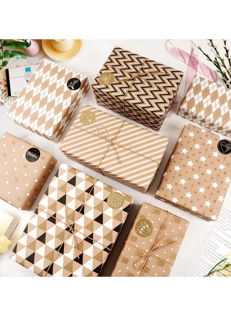 آي هوم شوب مجموعة ورق علب الهدايا، 8 أوراق من ورق علب الهدايا للعيد الميلادي والتخرج وجميع المناسبات، مجموعة ورق علب الهدايا للرجال والنساء، 50 سم × 70 سم - Image 4