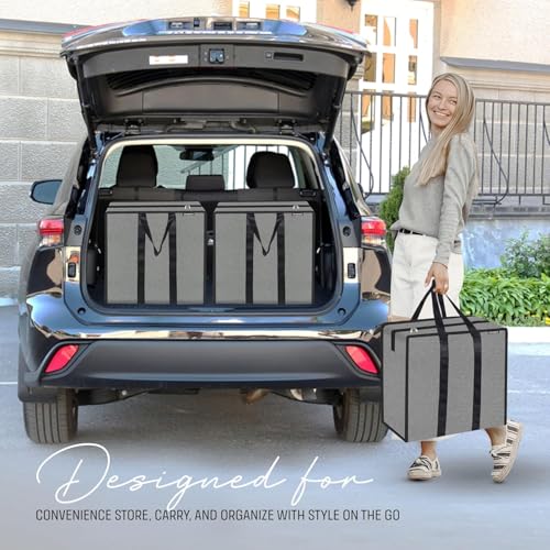 Cranique Large 52L Multi-Purpose Underbed Storage Bag/Clothing Storage Organizer/Stationery Paper Storage Bag with Zipper and Strong Handle (Grey) - Image 2