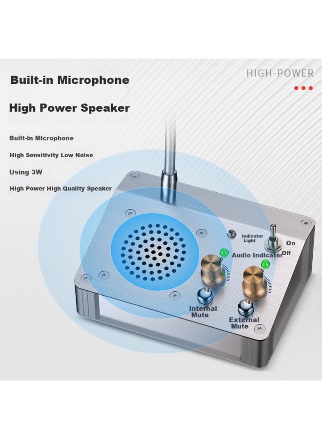 Nintaus Jt-x1816 Circular Two-way Intercom For Windows, Hoal Bank Counter Station Post Office Restaurant Shop Window Amplifier Dedicated Intercom Microphone - Image 2