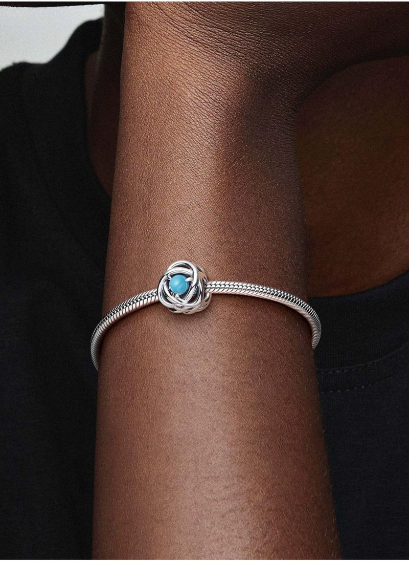 PANDORA Turquoise Blue Eternity Circle Charm  - Image 5