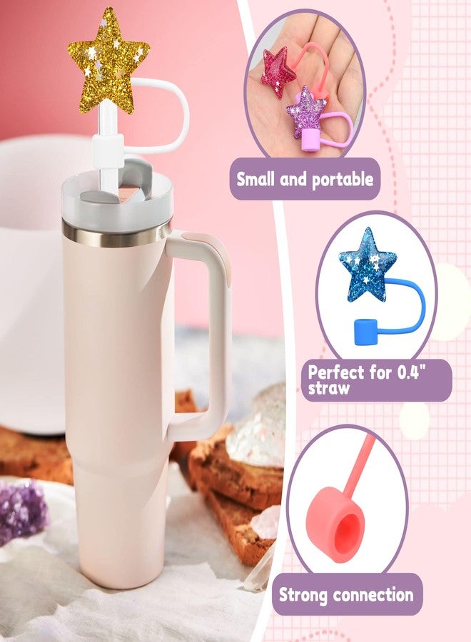 Inn Diary 6Pcs Star Straw Topper Covers for 30-40oz Tumbler, Silicone, Reusable, Dust and Spill Resistant, 6 Count - Image 3