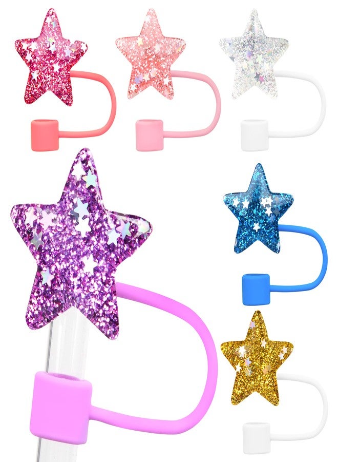 Inn Diary 6Pcs Star Straw Topper Covers for 30-40oz Tumbler, Silicone, Reusable, Dust and Spill Resistant, 6 Count - Image 1