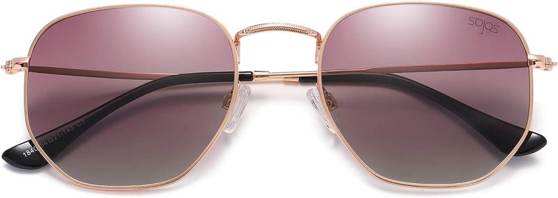 Sojos Square Polarized Sunglasses for Women Men Small Hexagonal Polygon Mirrored Lens SJ1072 - Image 1
