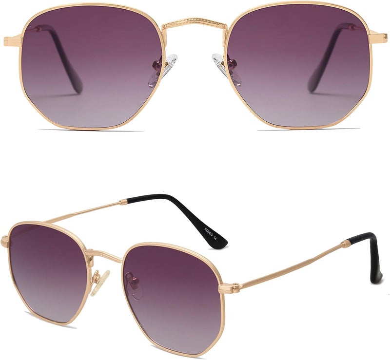 Sojos Square Polarized Sunglasses for Women Men Small Hexagonal Polygon Mirrored Lens SJ1072 - Image 2