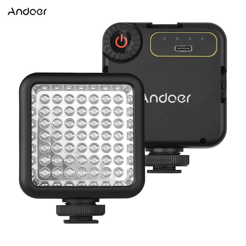 ANDOER Mini IR Night Vision Light Infrared Photography Light for Video Camera Camcorder Built-in Rechargeable Battery with 3 Cold Shoe Mount for Vlog Video Recording - Image 4