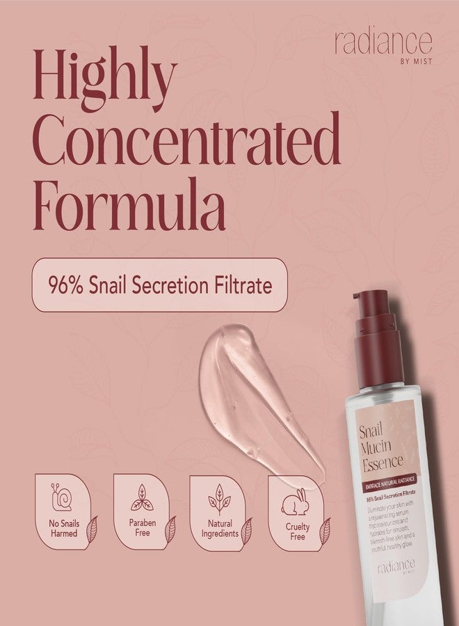 Radiance By Mist سيروم موكوس الحلزون المتألق مع قوة خلاصة موكوس الحلزون 96%، العناية بالبشرة الكورية مع حمض الهيالورونيك المرطب، سيروم كوري، 3.38 أونصة سائلة، 100 مل - Image 4
