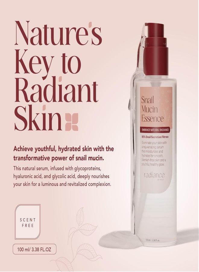 Radiance By Mist سيروم موكوس الحلزون المتألق مع قوة خلاصة موكوس الحلزون 96%، العناية بالبشرة الكورية مع حمض الهيالورونيك المرطب، سيروم كوري، 3.38 أونصة سائلة، 100 مل - Image 2