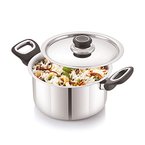 Anjali FPCS16 Stainless Steel Fiesta Pro Casserole with Stainless Steel Lid 14 cm with Induction Base, 1350 ml - Image 2