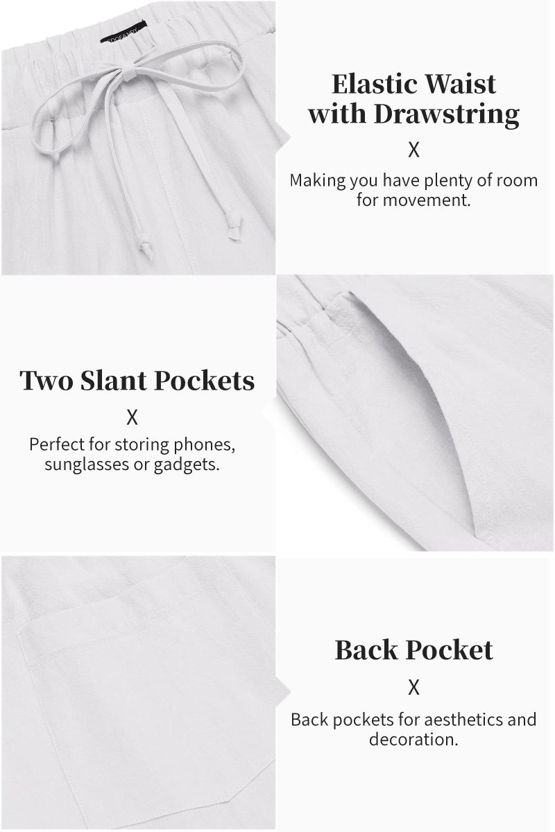 COOFANDY Men's 2 Pieces Cotton Linen Set Long Sleeve Henley Shirts Casual Beach Pants With Pockets Summer Yoga Outfits - Image 5