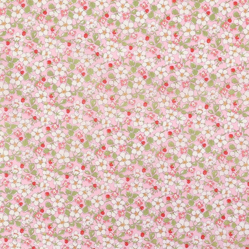 Hanjunzhao Strawberry & Floral Print Cotton Fabric Cut by The Yard for Quilting, Sewing, Bags, Crafts, Baby Dress, Holiday Party Decor, Home DÃ©cor, and Crafts, 36 x 63 inch - Pink - Image 2