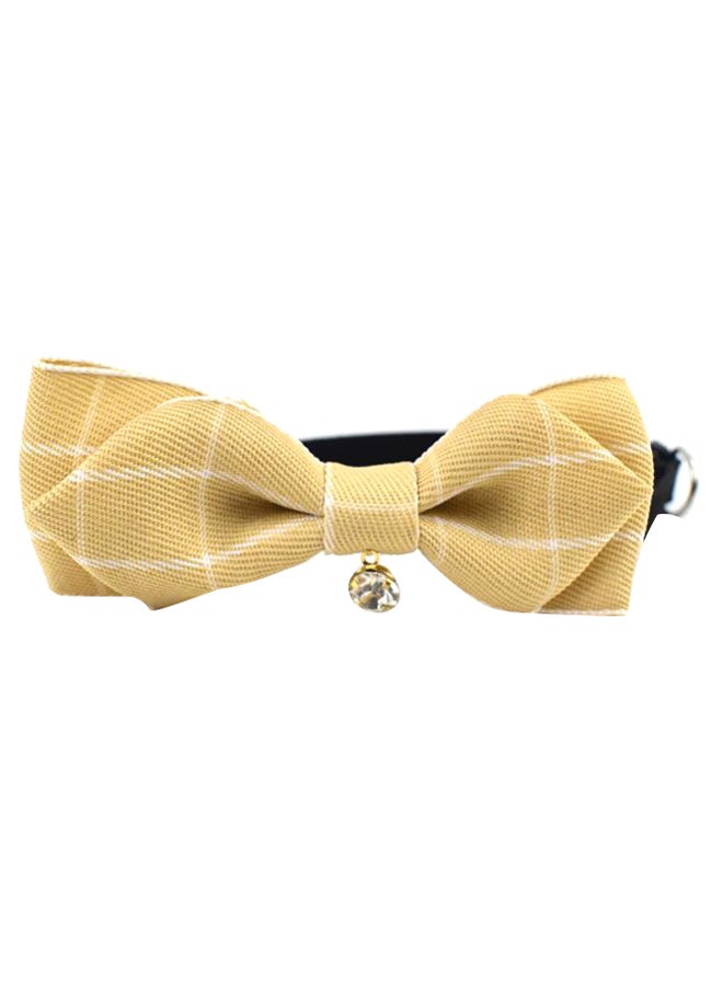 إسكدنيا ربطة عنق قابلة للتعديل مع جرس للحيوانات الأليفة أصفر