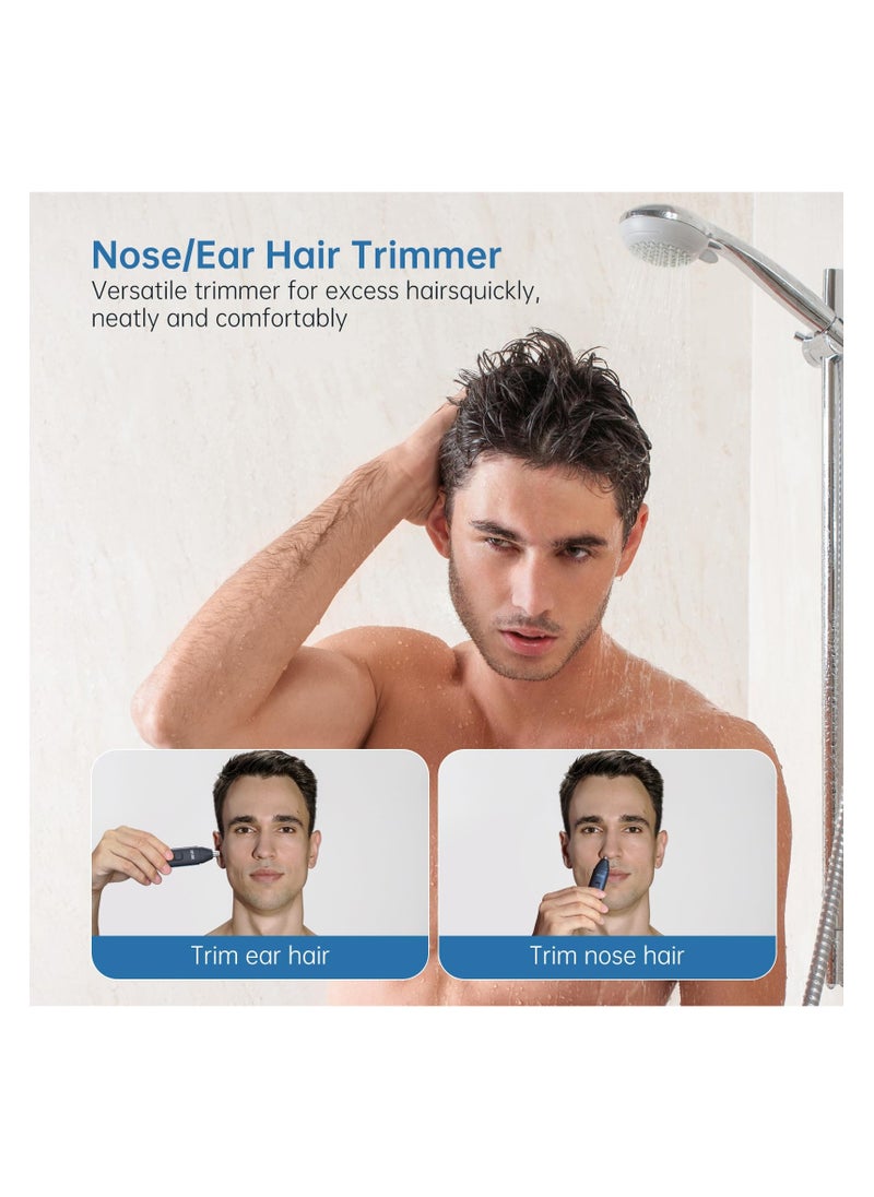 SYOSI Nose Hair Trimmer for Men, Electric Nose Trimmer with LED Light Digital Display IPX7 Waterproof Professional Painless USB Rechargeable Battery Trimmers Dual Edge Blades Motor Hair Trimmer  - Image 2