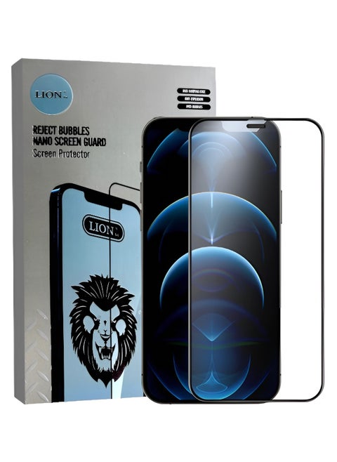 واقي شاشة نانو لآيفون 12 برو ماكس (iPhone 12 Pro Max) 11D مضاد للكسر و الخدش و بوضوح عالي UHD حماية قصوى للشاشة من الخدوش والكسر من Lion