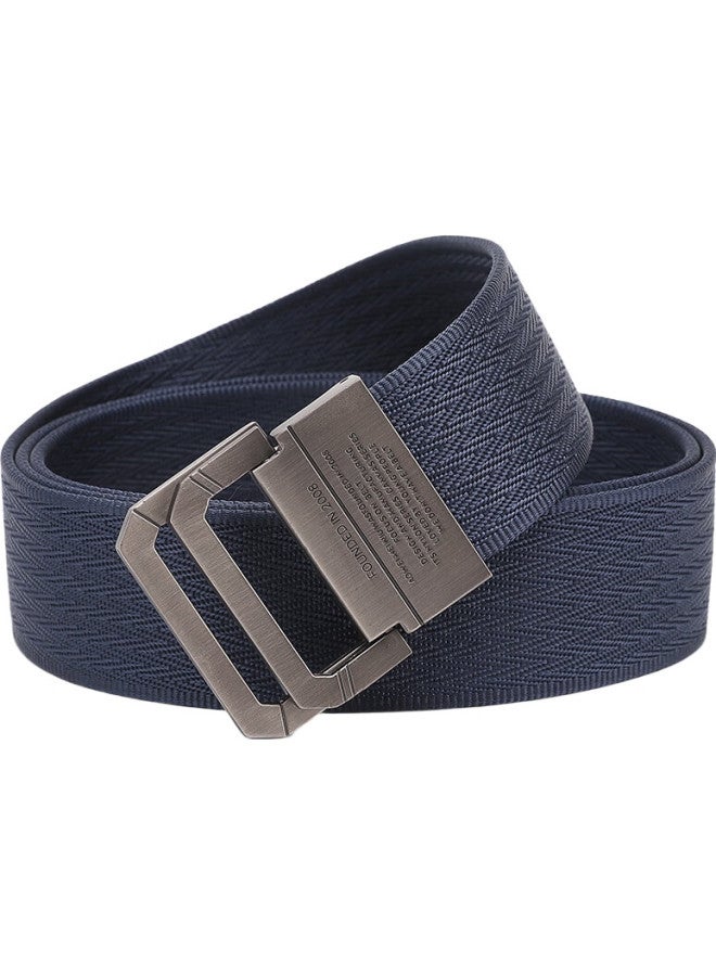 Jevi Outdoor Sports Casual Canvas Belt, Men'S Double-Buckle Leather Belt, Student Trendy Fashion Waistband, Military Training Belt - Image 1